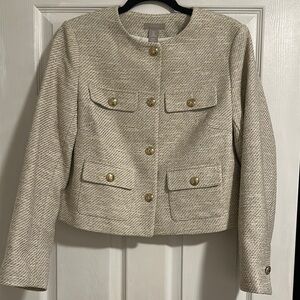 Women's Cream Jacket with Gold Accents